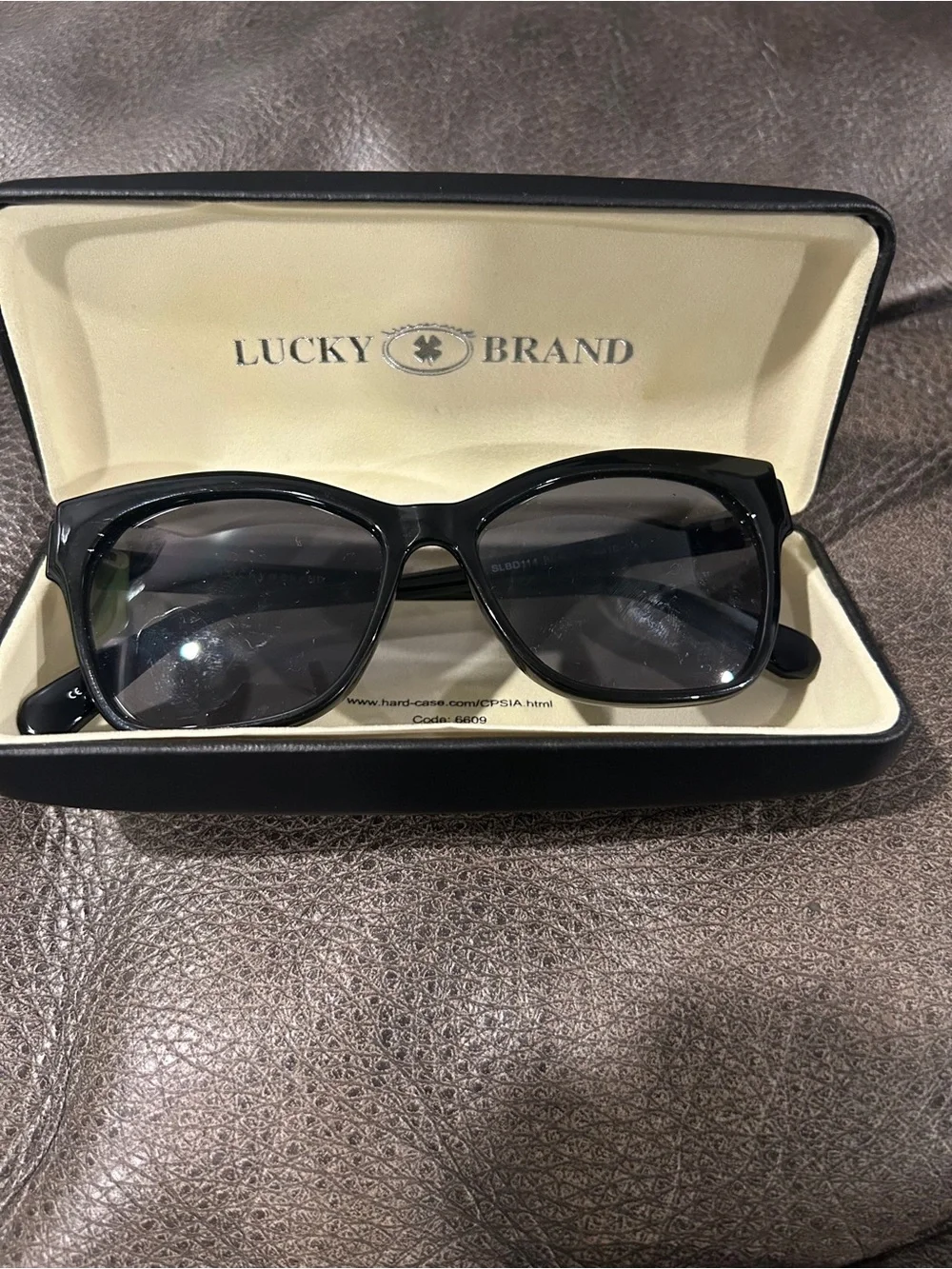 Lucky Brand Black Square Sunglasses with Dark Lenses